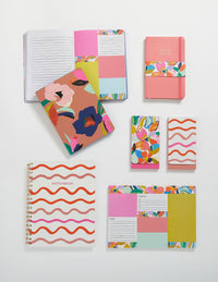 Softcover Journal Playful Patterns Floral by Punch Studio, Textured Journal with Alternating Spread Designs