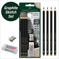 Faber-Castell Pitt Graphite Matte Pencil Sketching Set – 2B, 6B, 10B, 14B
