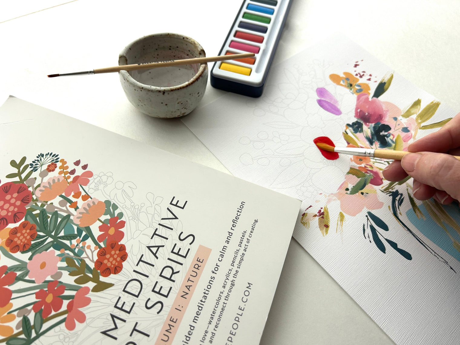 Meditative Art Book – 16 Pages Guided Creative Ritual Coloring & Reflection Workbook