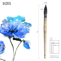 ARTIFY Professional Squirrel Hair Watercolor Brush Set – Sizes 0, 2, 4