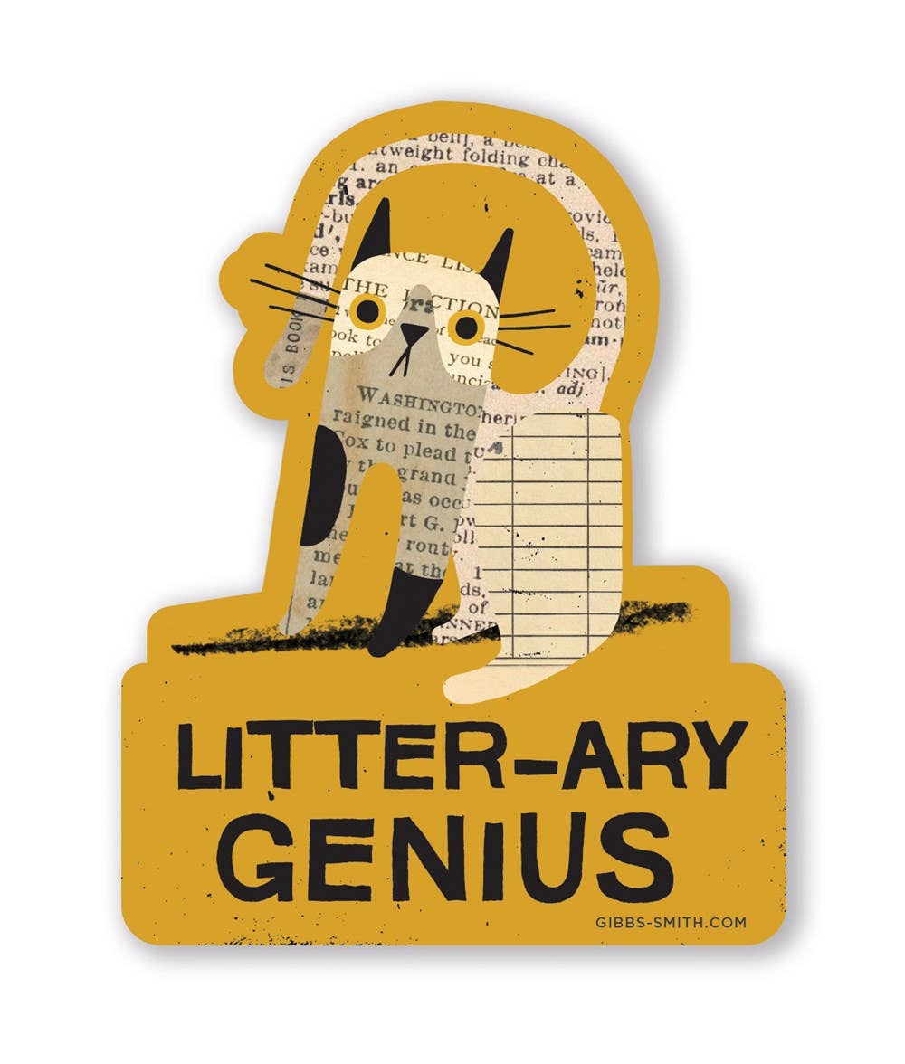 Literr-ary Genius Sticker Pack (6) – Waterproof Die-Cut Vinyl Bookish Stickers