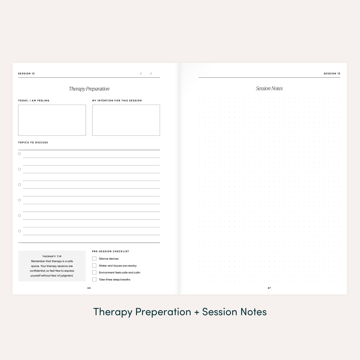 The Therapy Companion by Simple Self, Guided Therapy Journal for Session Notes, Reflection & Personal Growth