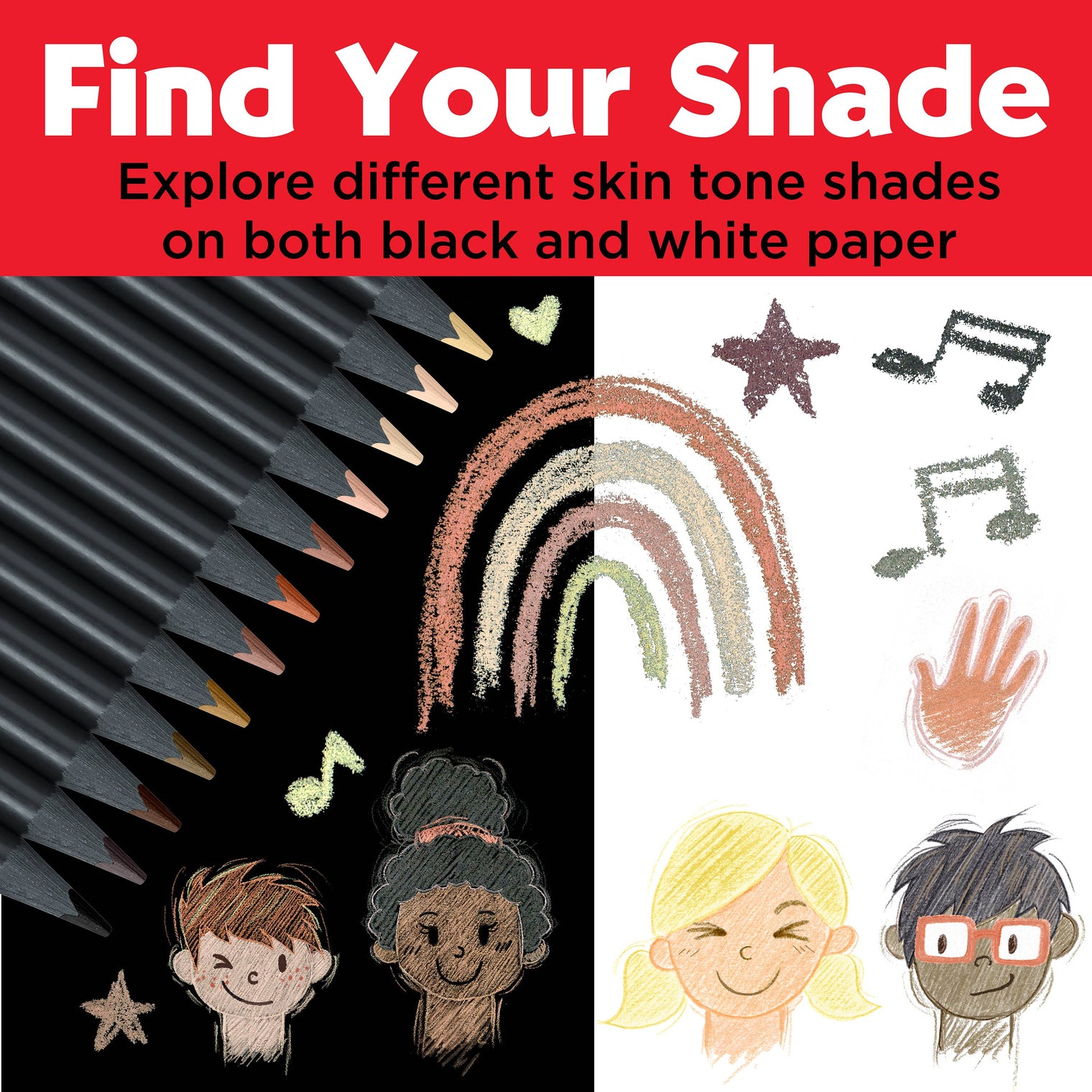 Black Edition Color Pencils, Skin Tones – 12 Count Super Soft Colored Pencil Set, Faber-Castell