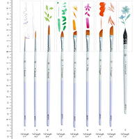 ARTIFY 9-Piece Travel Watercolor Brush Set – Multi-Shape Portable Brushes for Artists