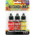 Tim Holtz Alcohol Ink Set – 3 Colors- Multiple Variations (0.5 oz Bottles, Dye-Based, Multi-Surface)