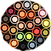 Studio Series Dual-Tip Skin Tone Markers Set of 24 – Fine Tip & Brush Tip Illustration Markers