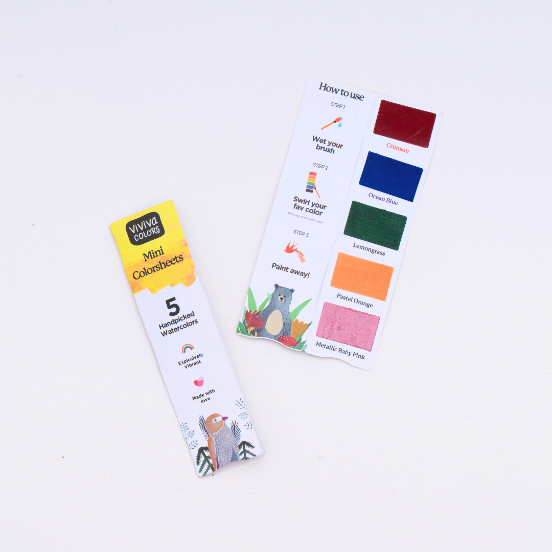 Viviva Colors Mini Colorsheet, Portable Watercolor Palette for Journaling, Art Kits & Creative Projects