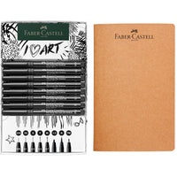 Pitt Artist Pen & Sketchbook Gift Set – 8 Pens + 40-Page Sketchbook, by Faber-Castell