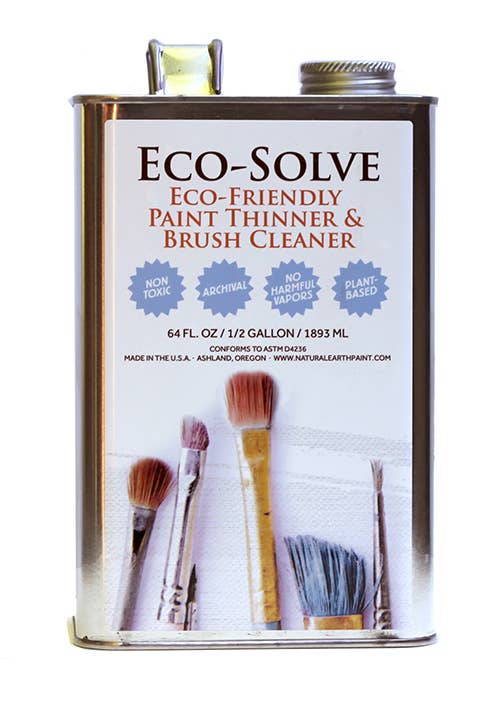 Eco-Solve Paint Thinner & Brush Cleaner – 8 oz Glass Bottle, Natural Earth Paint