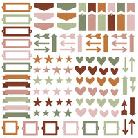 Simple Stories Color Vibe Chipboard Bits & Pieces Boho – 120 Die-Cut Chipboard Embellishments