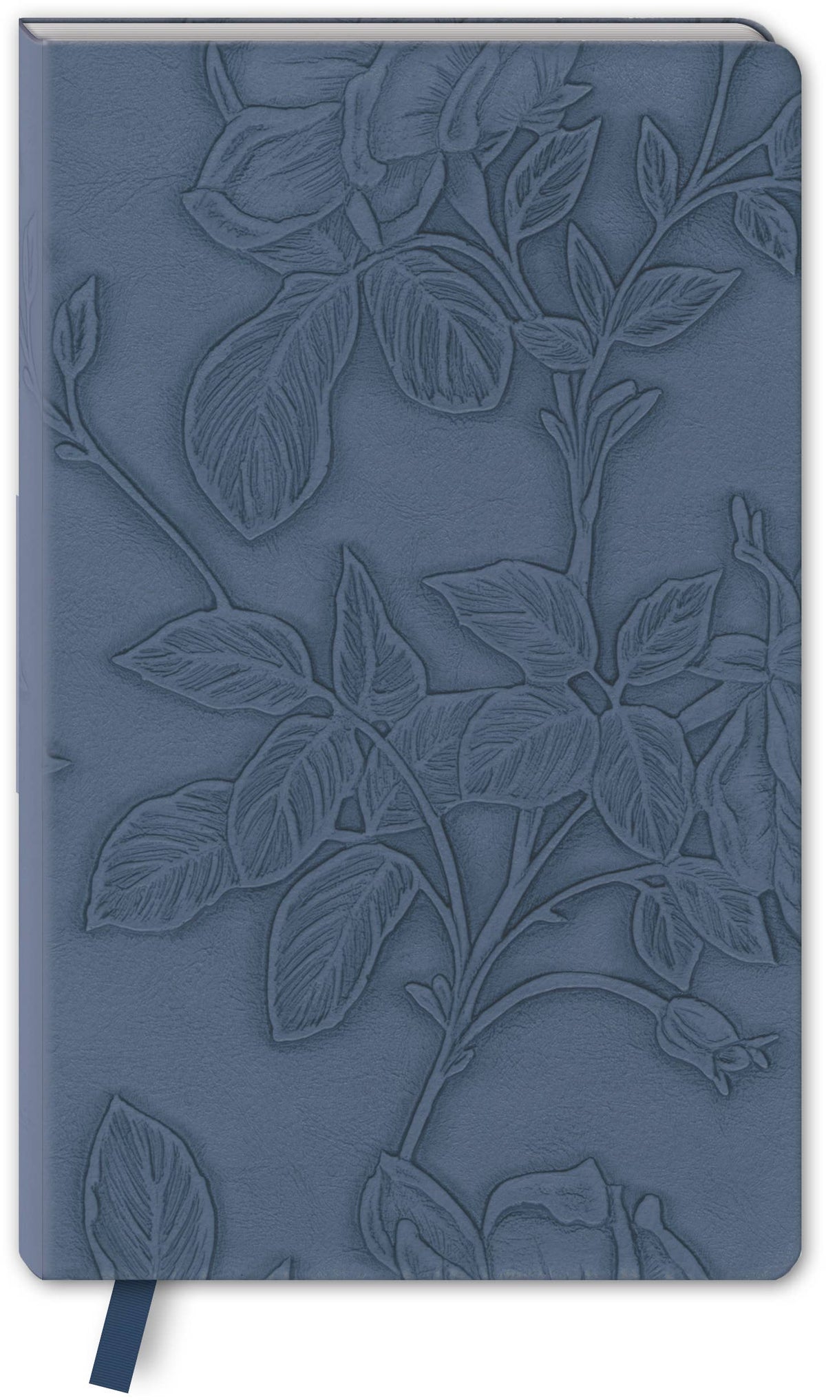 Softcover Journal Indigo by Punch Studio, Vegan Leather Journal with Embossed Details & Ribbon Bookmark