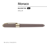 Monaco Glitter Grey Ballpoint Pen (Single Pen) – Soft Touch 0.5mm Black Ink, BV by Bruno Visconti