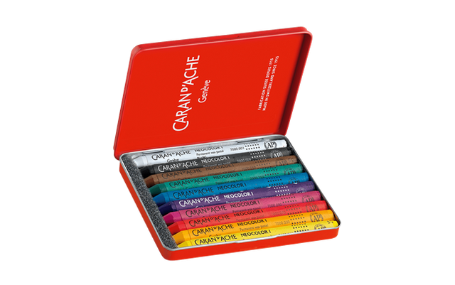 Caran d’Ache Neocolor I Wax Pastels – Set of 10 in Metal Box
