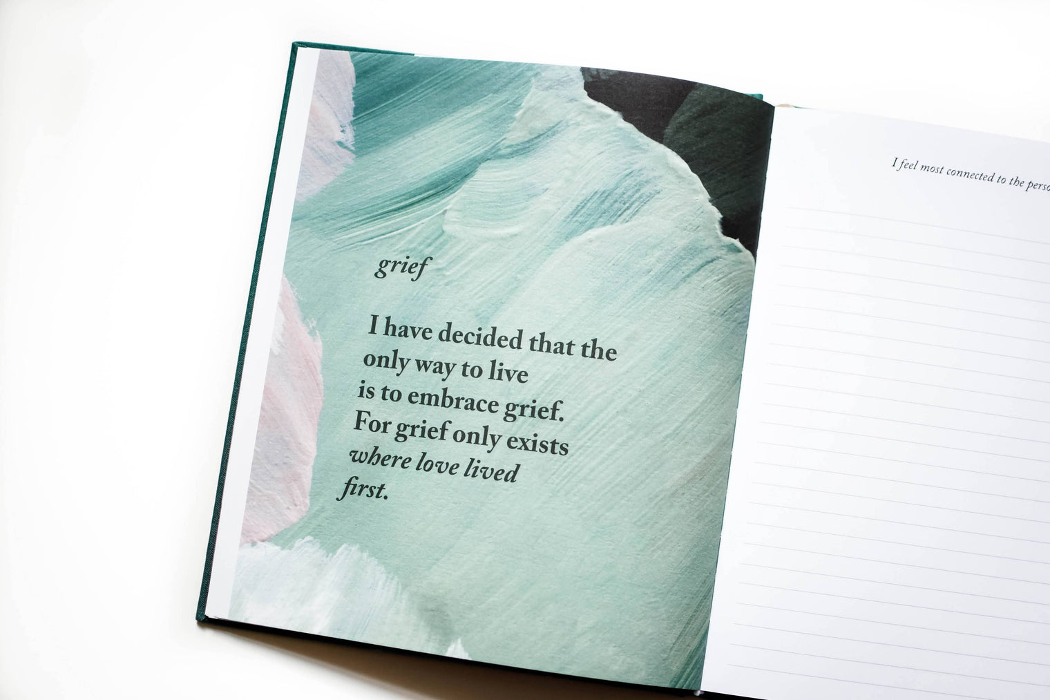 Grief Journal, Guided Grief & Memory Journal – Teal & Sand