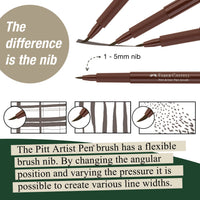 Pitt Artist Brush Pens – Portrait Set of 6 (Pigmented India Ink, by Faber-Castell