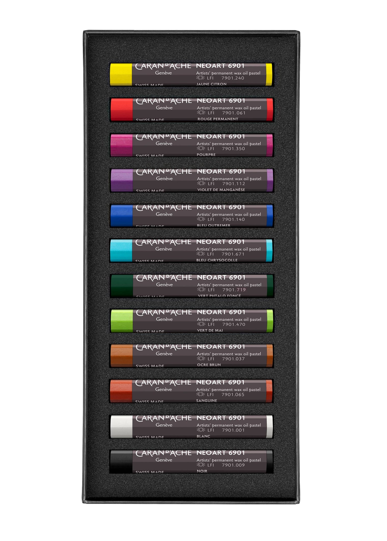 NeoArt 6901 Pastels – Set of 12 Professional Wax & Oil Pastels, by Caran d’Ache