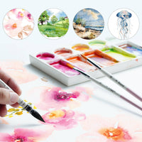ARTIFY 9-Piece Travel Watercolor Brush Set – Multi-Shape Portable Brushes for Artists